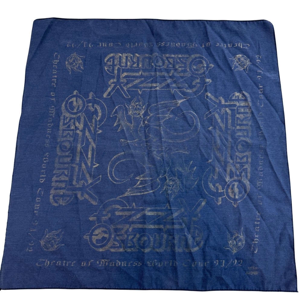 Vintage Ozzy Osbourne‎ Theatre of Madness World Tour 91/92 Bandana Faded